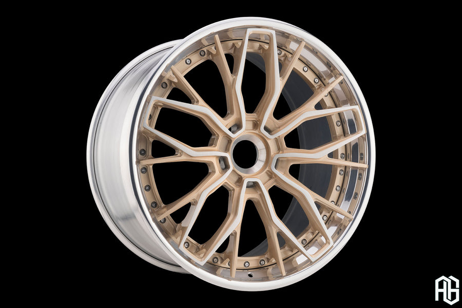 AG Luxury AGL86 brushed champagne duo-block forged wheel - view 2