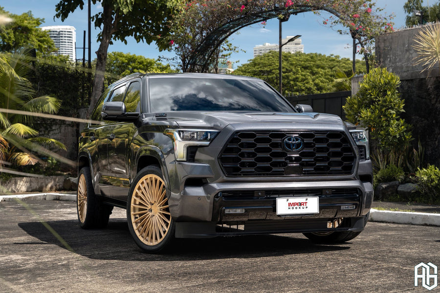 Toyota Sequoia TRD Pro on AG Luxury AGL88 forged wheels in brushed / champagne finish