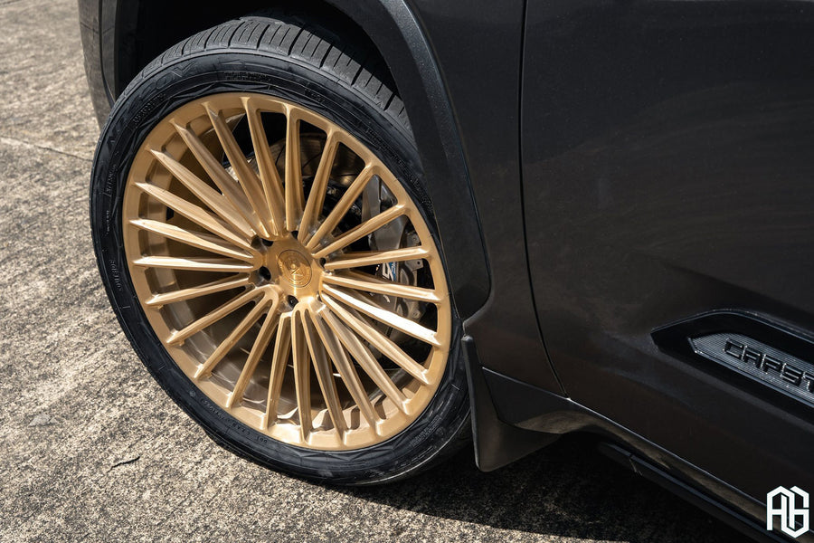 Toyota Sequoia TRD Pro on AG Luxury AGL88 forged wheels in brushed / champagne finish - view 2