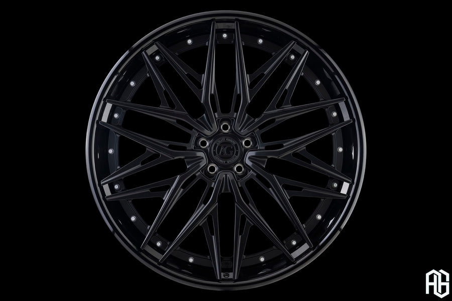 AG Luxury AGL91 matte black 3-piece forged wheel