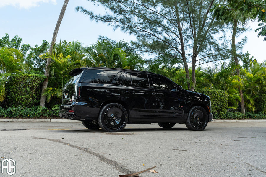 Cadillac Escalade V on AG Luxury AGL93 forged wheels in gloss black finish - view 2