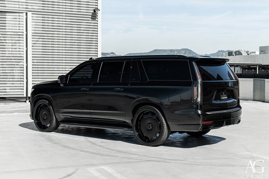 Cadillac Escalade on AG Luxury RT01 forged wheels in gloss black finish - view 2