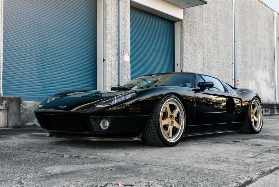 Ford GT on AL13 C005R forged wheels in Satin Polished Gold / Gloss Polished finish
