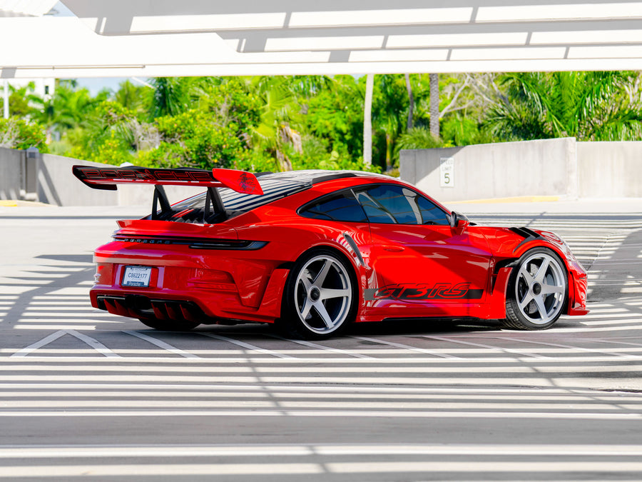 Porsche 911 992 GT3 RS on AL13 C005R forged wheels in Polished Satin finish