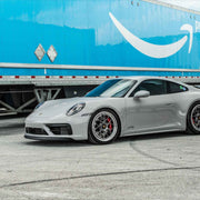 Porsche 911 992 GTS on AL13 C007R forged wheels in Satin Polished Shadow Grey / Polished Gloss finish