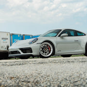 Porsche 911 992 GTS on AL13 C007R forged wheels in Satin Polished Shadow Grey / Polished Gloss finish