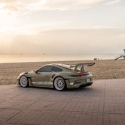 Porsche 911 992 GT3 RS on AL13 C008T forged wheels in Gloss Tesora White finish