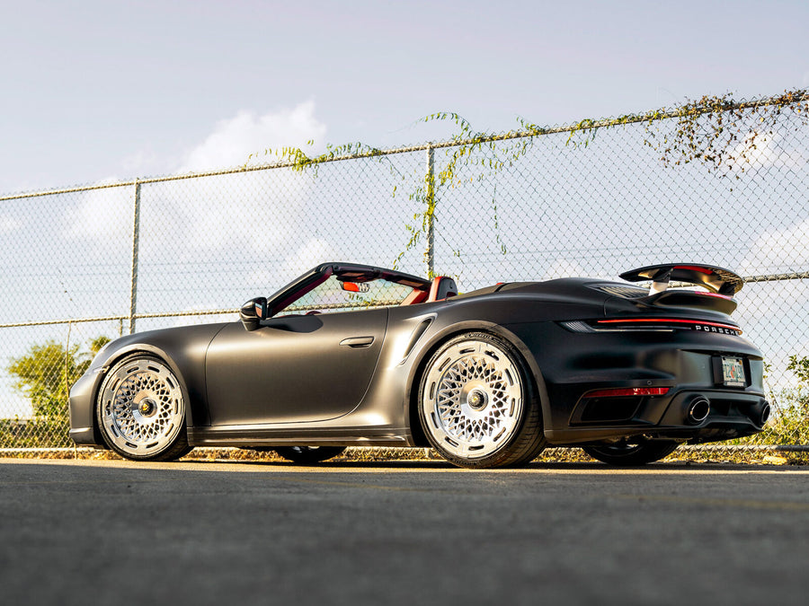 Porsche 911 992 Turbo S on AL13 C020.1-109R forged wheels in Polished Gloss finish