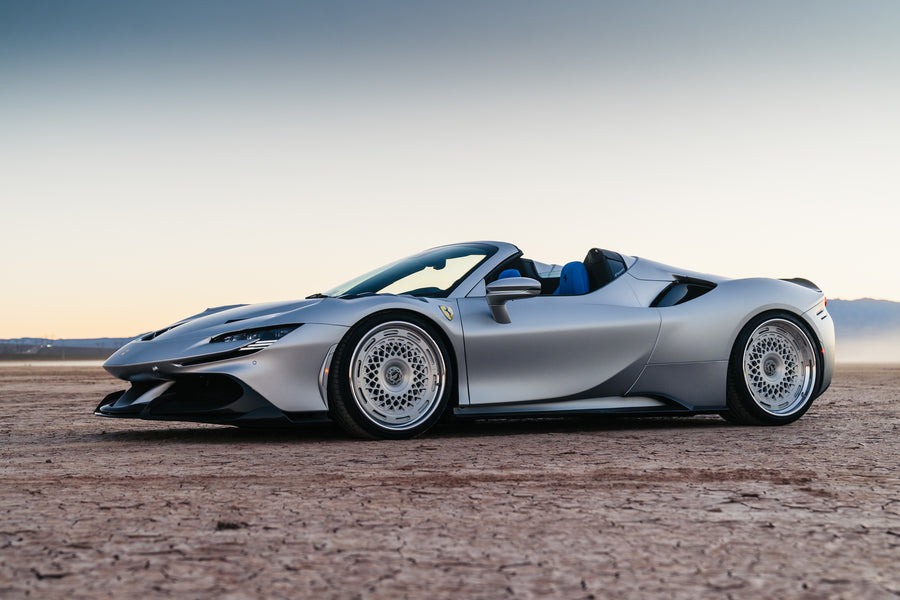 Ferrari SF90 on AL13 C025R-109R forged wheels in Brushed Satin / Polished Gloss finish