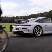Porsche 911 992.2 GT3 on AL13 D004 forged wheels in Brushed Satin Competition Gold / Polished Gloss finish