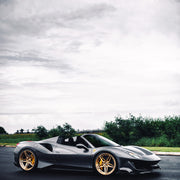 Ferrari 488 Pista on AL13 D005 forged wheels in Brushed Gloss Olympic Gold finish