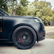 Range Rover SV on AL13 LUX03 forged wheels in Satin Black / Gloss Black finish
