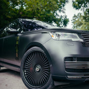 Range Rover SV on AL13 LUX03 forged wheels in Satin Black / Gloss Black finish