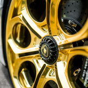 Lamborghini Huracan STO on AL13 R110 forged wheels in Polished Gloss Cali Gold finish