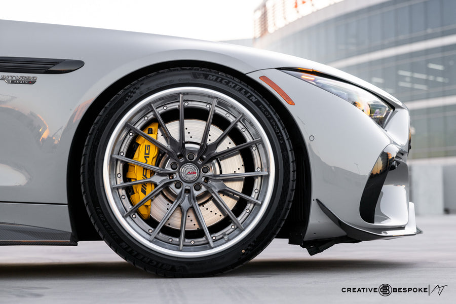 Mercedes-AMG SL63 on AL13 R130 forged wheels in Brushed Gloss Shadow Grey / Polished Gloss finish