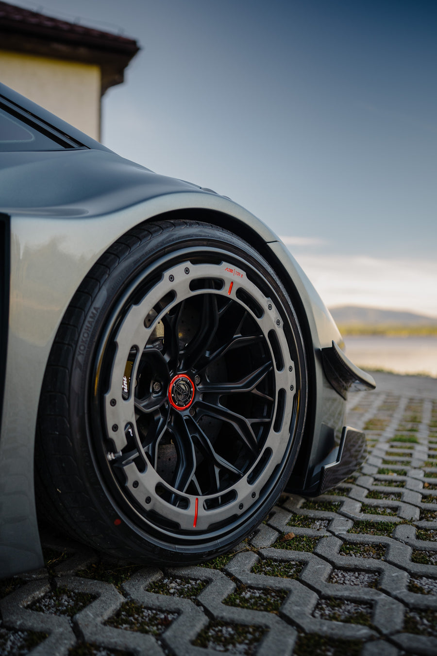 Lamborghini Huracan LBWK widebody on AL13 R60-109R forged wheels in Satin Black / Gloss Black / Satin Forged Charcoal finish