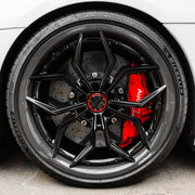 Audi R8 Spyder on AL13 R70 forged wheels in Gloss Black finish