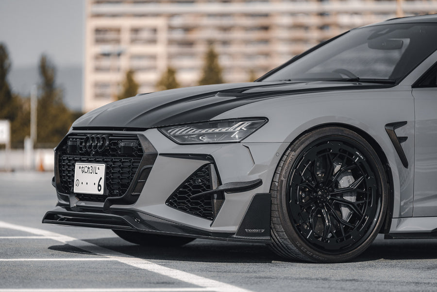 Audi RS6 Avant on AL13 R80-109R forged wheels in Gloss Black finish