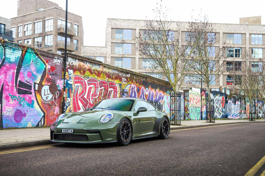 Porsche 911 GT3 on AL13 R80-109R forged wheels in Satin Precision Black finish