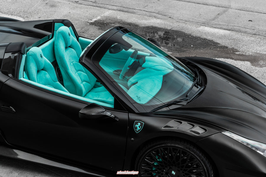 Ferrari 488 - filenames say S020 on AL13 S025 forged wheels in Gloss Black finish