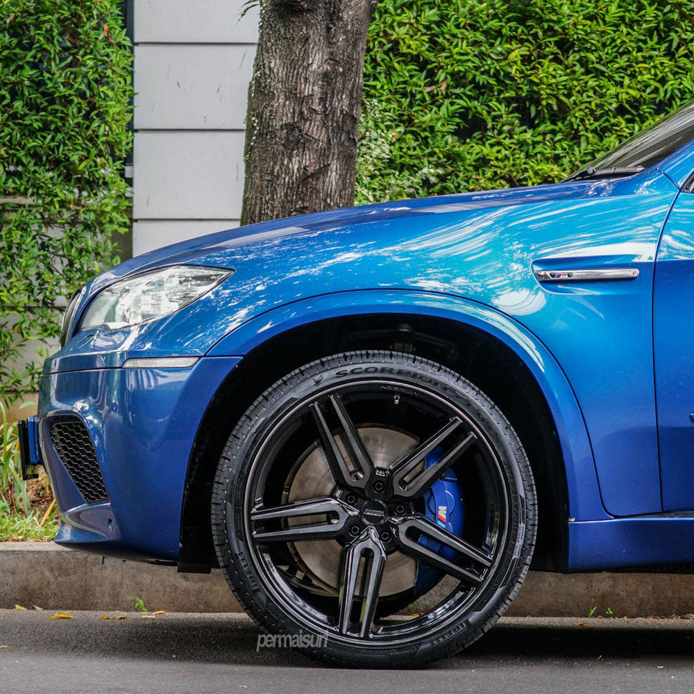 19" Vossen HF1 Black 19x9.5 19x10 1257 Concave Wheels Rims Fits BMW F80 M3