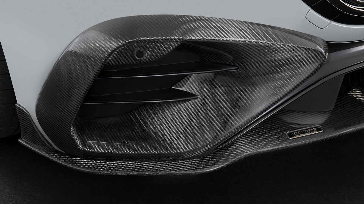 BRABUS carbon front fascia attachments on Mercedes-AMG E53 W214