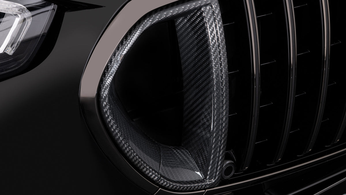 BRABUS Carbon Front Grille Inserts on Mercedes-AMG S63 E Performance V223