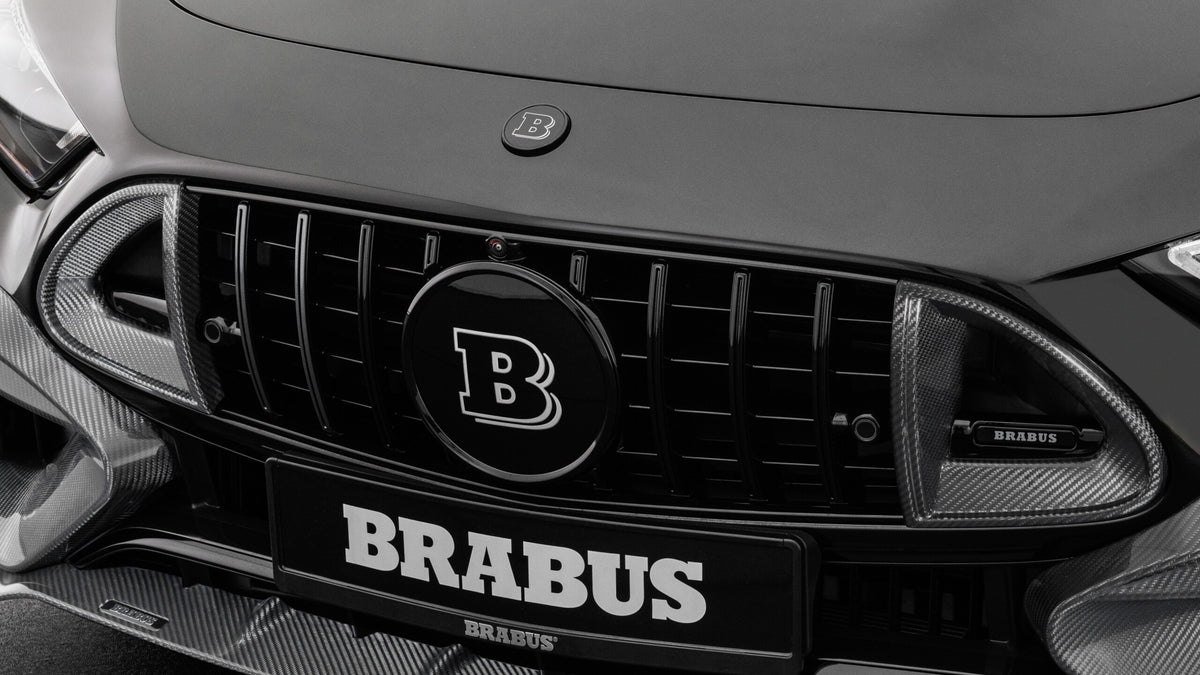 BRABUS Carbon Front Grille Inserts with Illuminated Logo on Mercedes-AMG SL63 R232