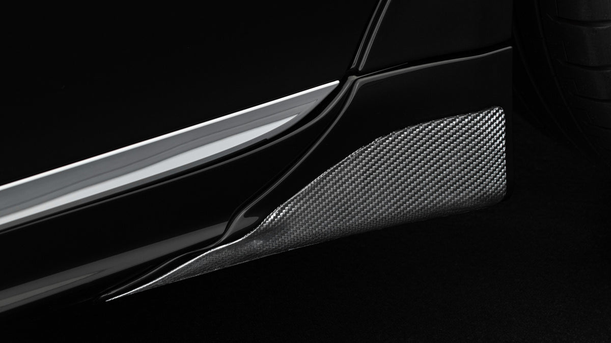BRABUS carbon side skirt attachments on Mercedes-Benz EQS V297