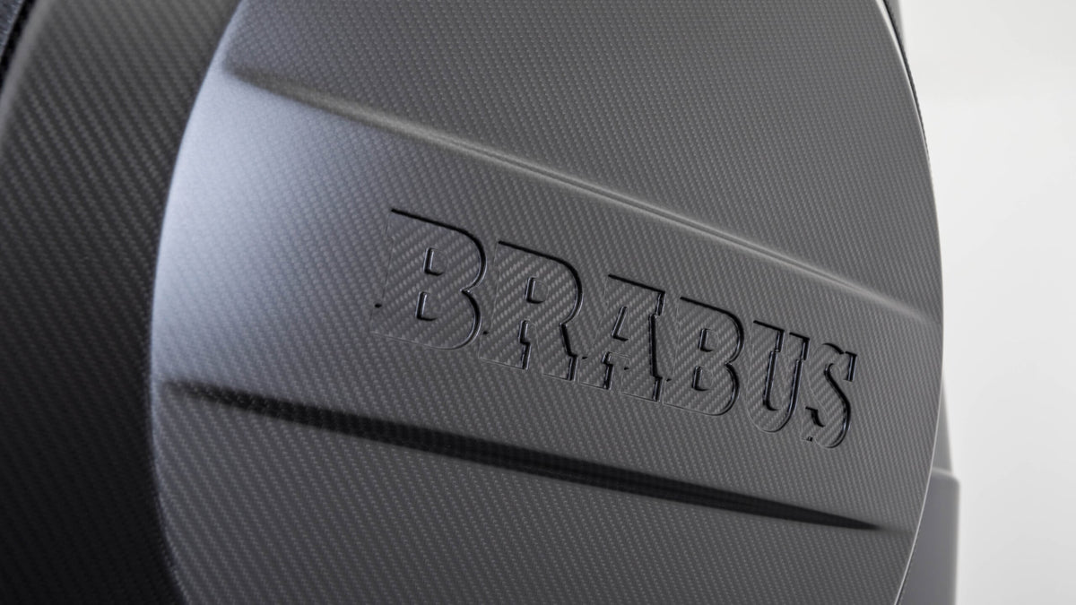 BRABUS carbon spare wheel cover on Mercedes G-Class W465
