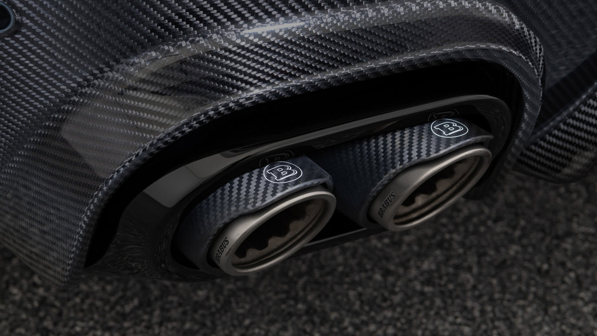 BRABUS valve-controlled sport exhaust carbon titanium tailpipes on Mercedes-AMG GLS63 X167