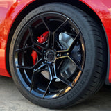 20" Blaque Diamond BD-F25 Black 20x9 20x12 Wheels Rims Chevrolet Corvette C8