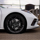 20" Blaque Diamond BD-F25 Black 20x9 20x12 Wheels Rims Chevrolet Corvette C8