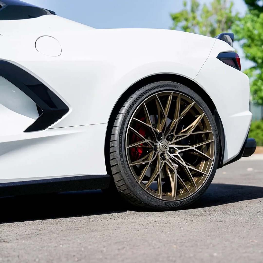 20/21" E5 Sebring Bronze Brushed Tint 20x9 21x12 Concave Wheels for Corvette C8 Stingray (2020-2027) | Set of 4