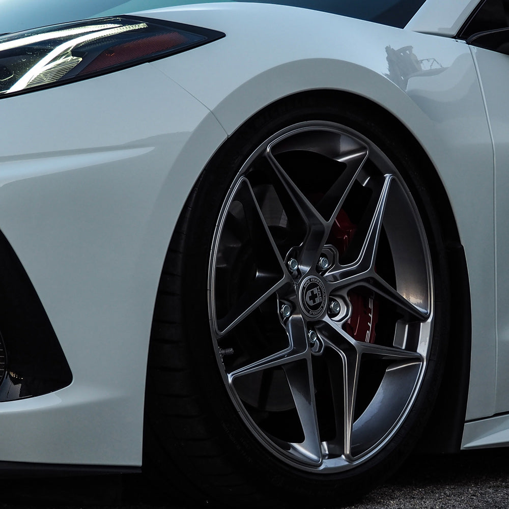 19" 20" HRE FF11 Silver 19x9 20x11.5 Concave Wheels Rims Fits Chevy Corvette C8