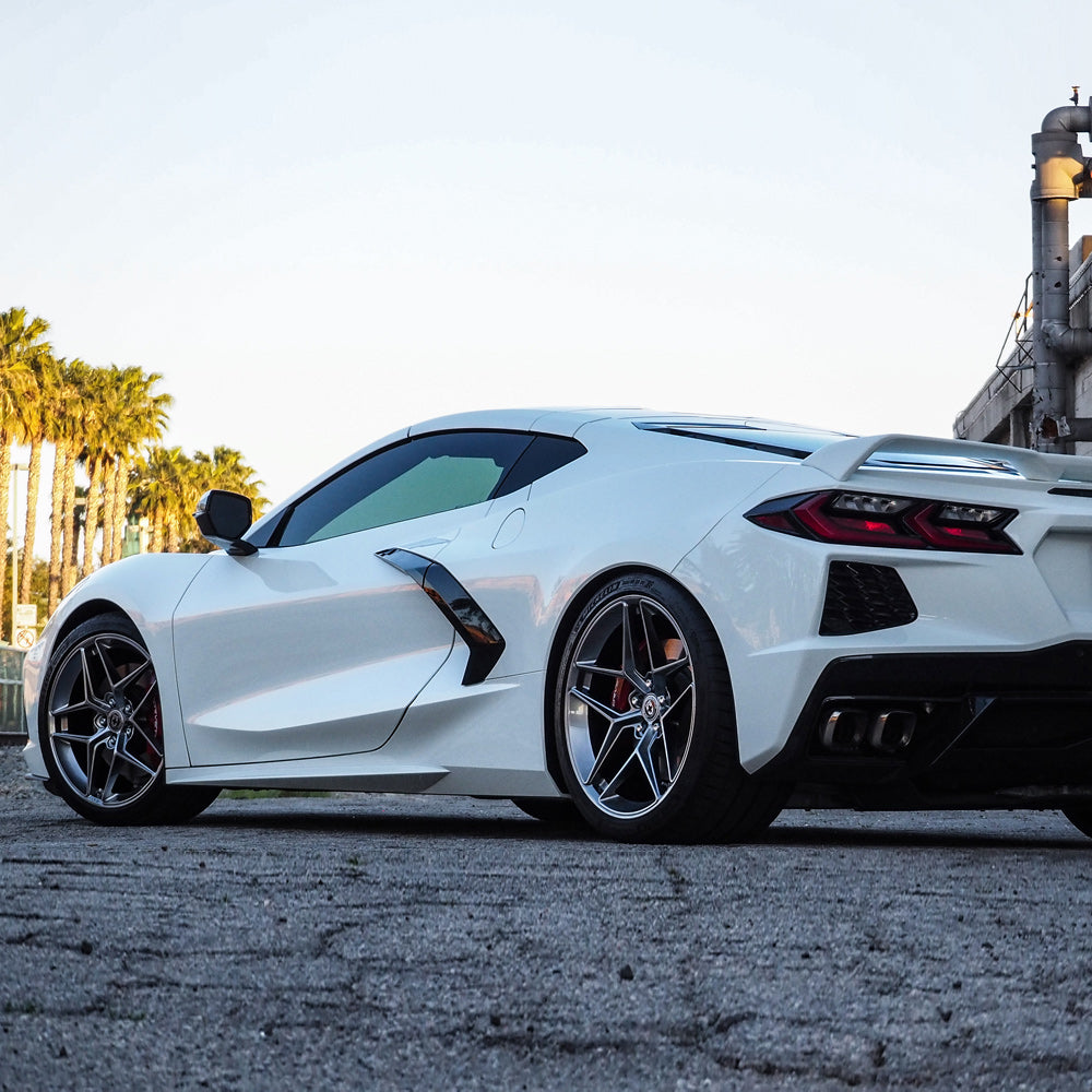 19" 20" HRE FF11 Silver 19x9 20x11.5 Concave Wheels Rims Fits Chevy Corvette C8