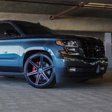 24" Vossen HF6-2 Tinted Gloss Black 24x10 Concave Wheels Fits Chevrolet Tahoe