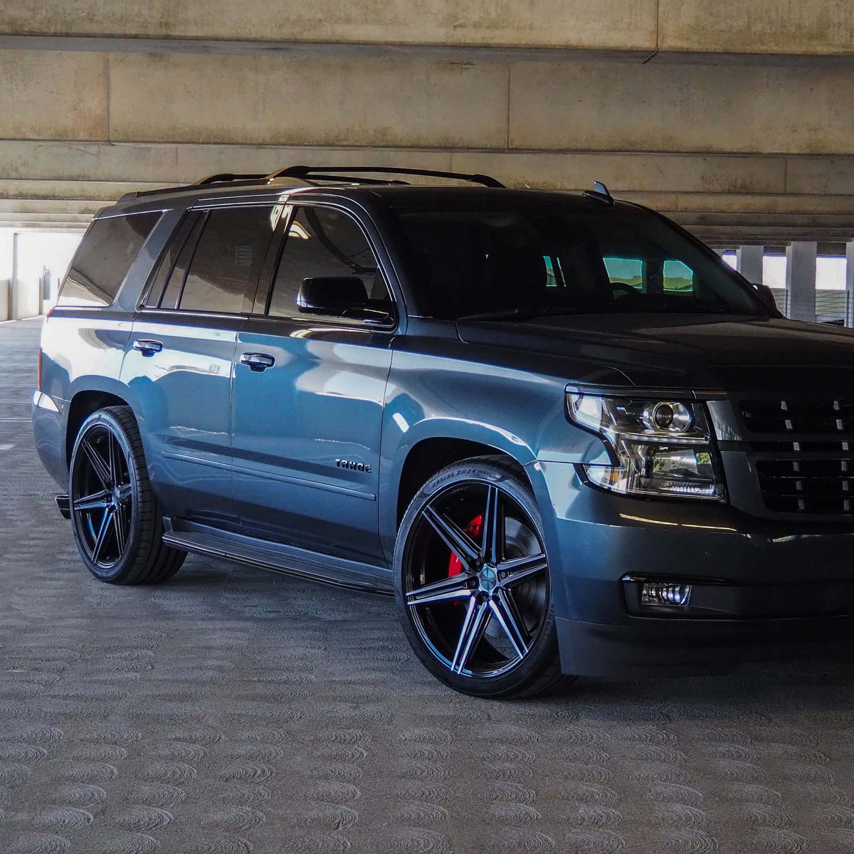 24" Vossen HF6-2 Tinted Gloss Black 24x10 Concave Wheels Fits Chevrolet Tahoe