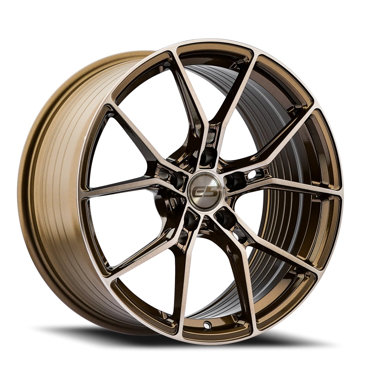 E5 Daytona Bronze Brushed Tint Form Forged Corvette wheel - face view