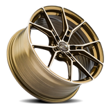 E5 Daytona Bronze Brushed Tint Form Forged Corvette wheel - angled view