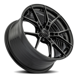 E5 Daytona Gloss Black Form Forged Corvette wheel - angled view