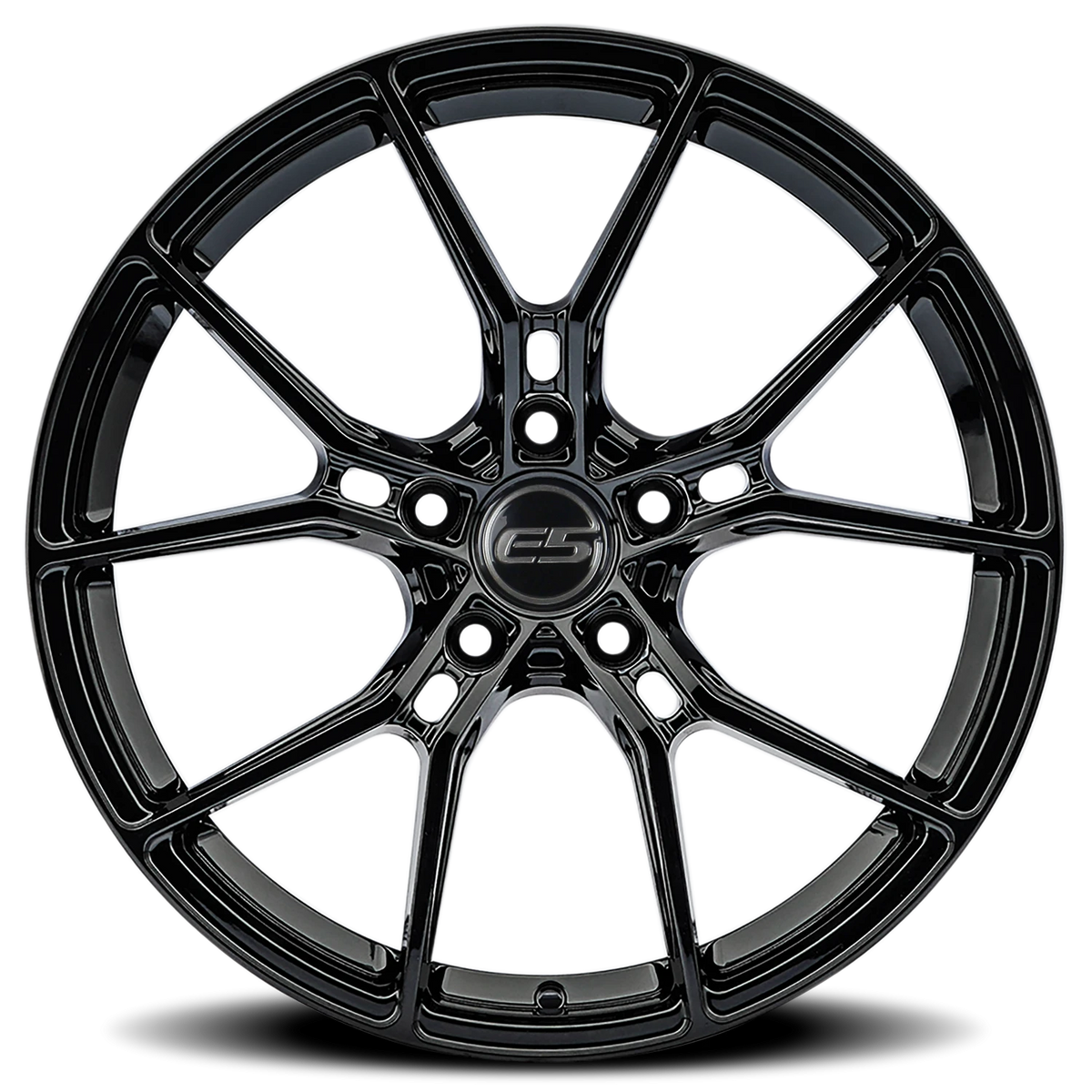 E5 Daytona Gloss Black Form Forged Corvette wheel - side profile