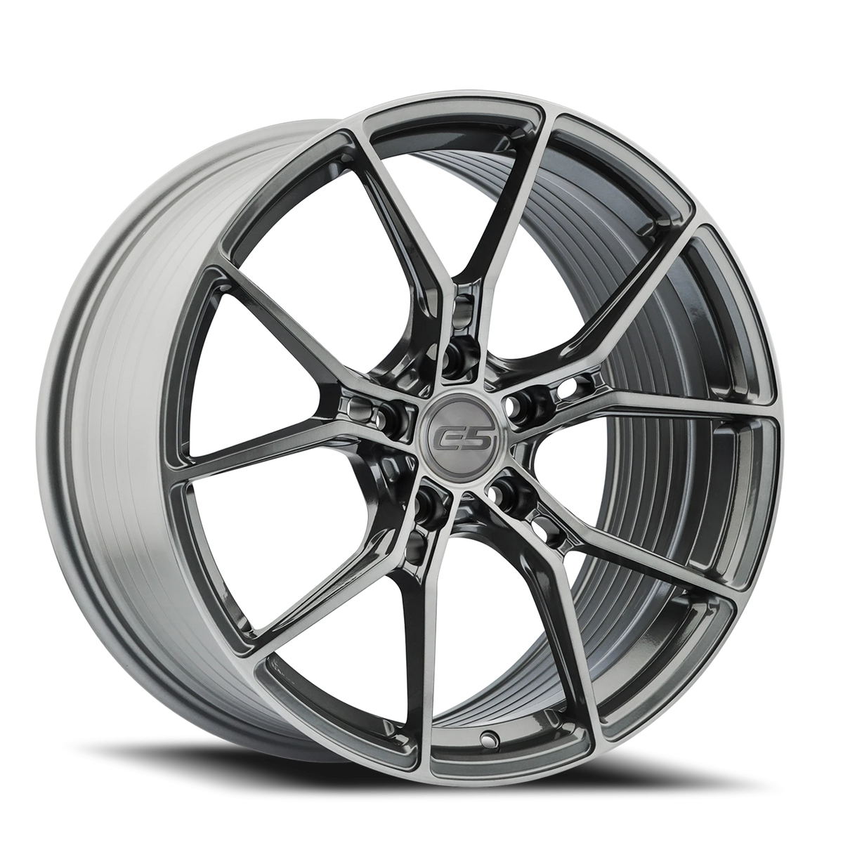 E5 Daytona Titanium Brushed Tint Form Forged Corvette wheel - face view
