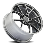 E5 Daytona Titanium Brushed Tint Form Forged Corvette wheel - angled view