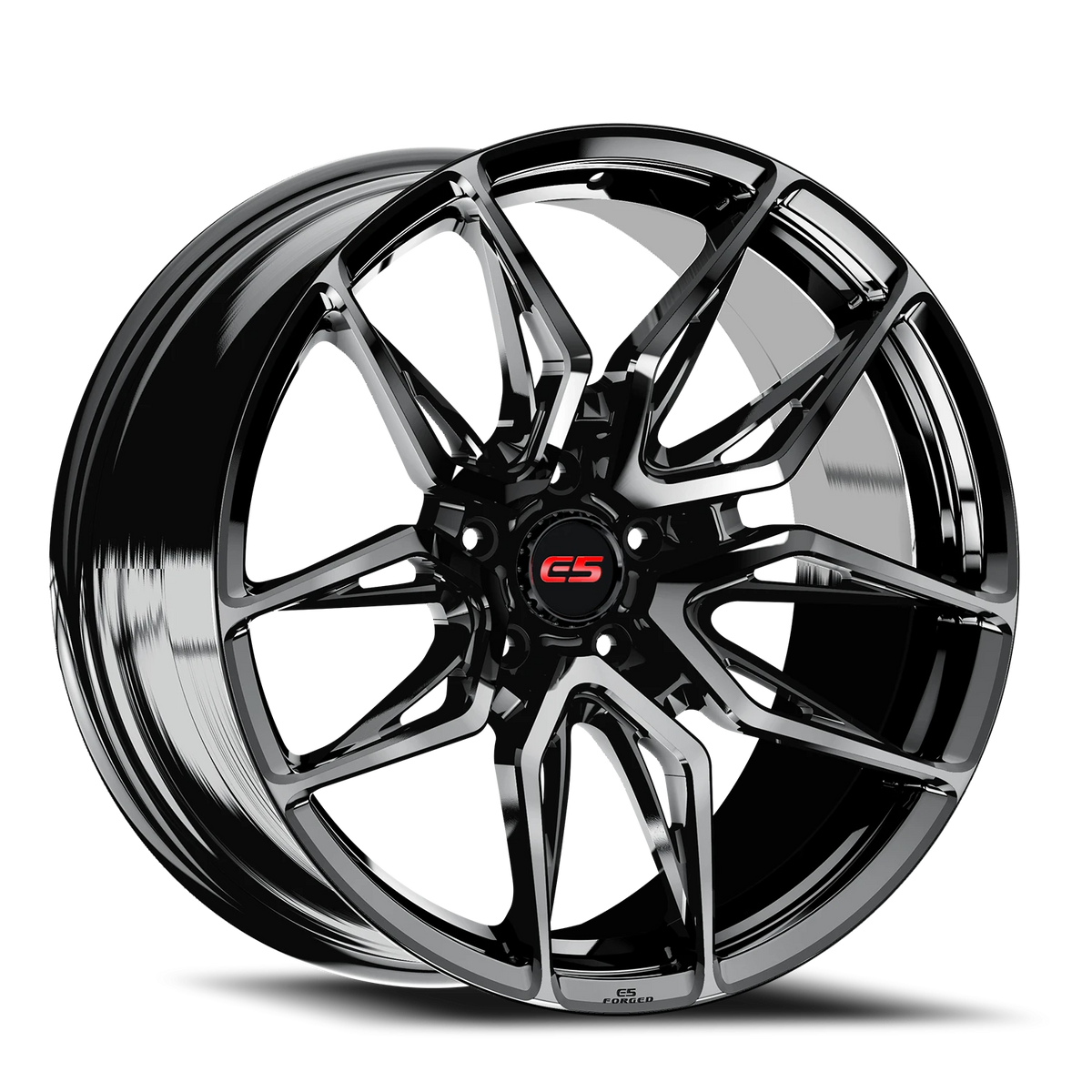 E5 Forged Laguna Gloss Black wheel for C8 Corvette Z06 / E-Ray / ZR1 - face view