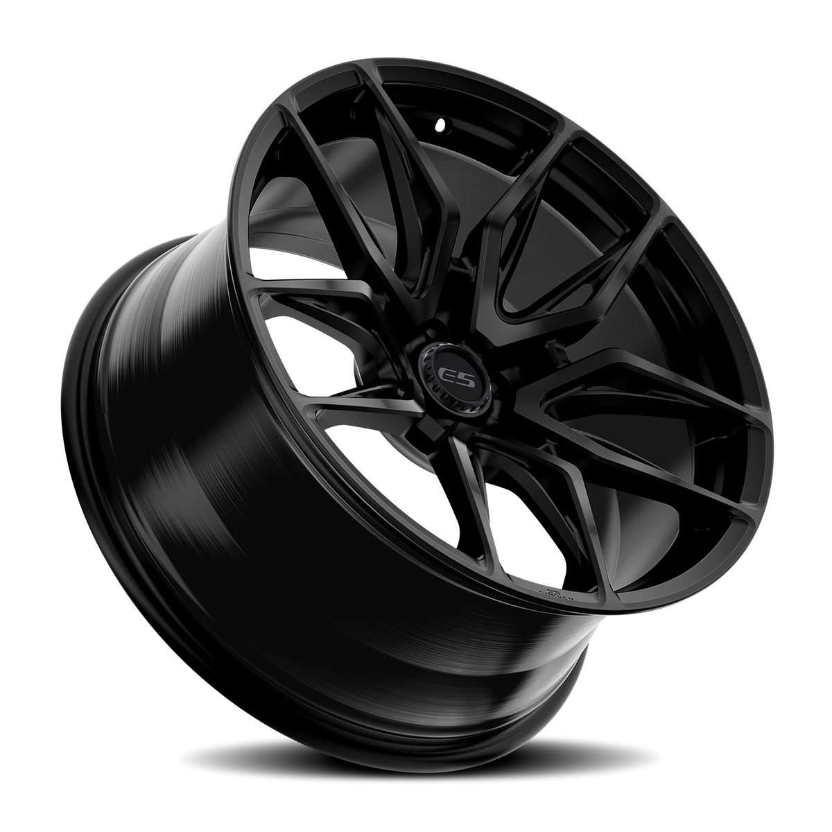 E5 Forged Laguna Satin Black wheel for C8 Corvette Z06 / E-Ray / ZR1 - angled view