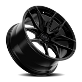 E5 Forged Laguna Satin Black wheel for C8 Corvette Z06 / E-Ray / ZR1 - angled view