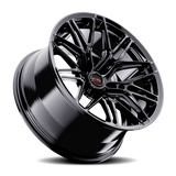 E5 Forged Sonoma Gloss Black wheel for C8 Corvette Z06 / E-Ray / ZR1 - angled view