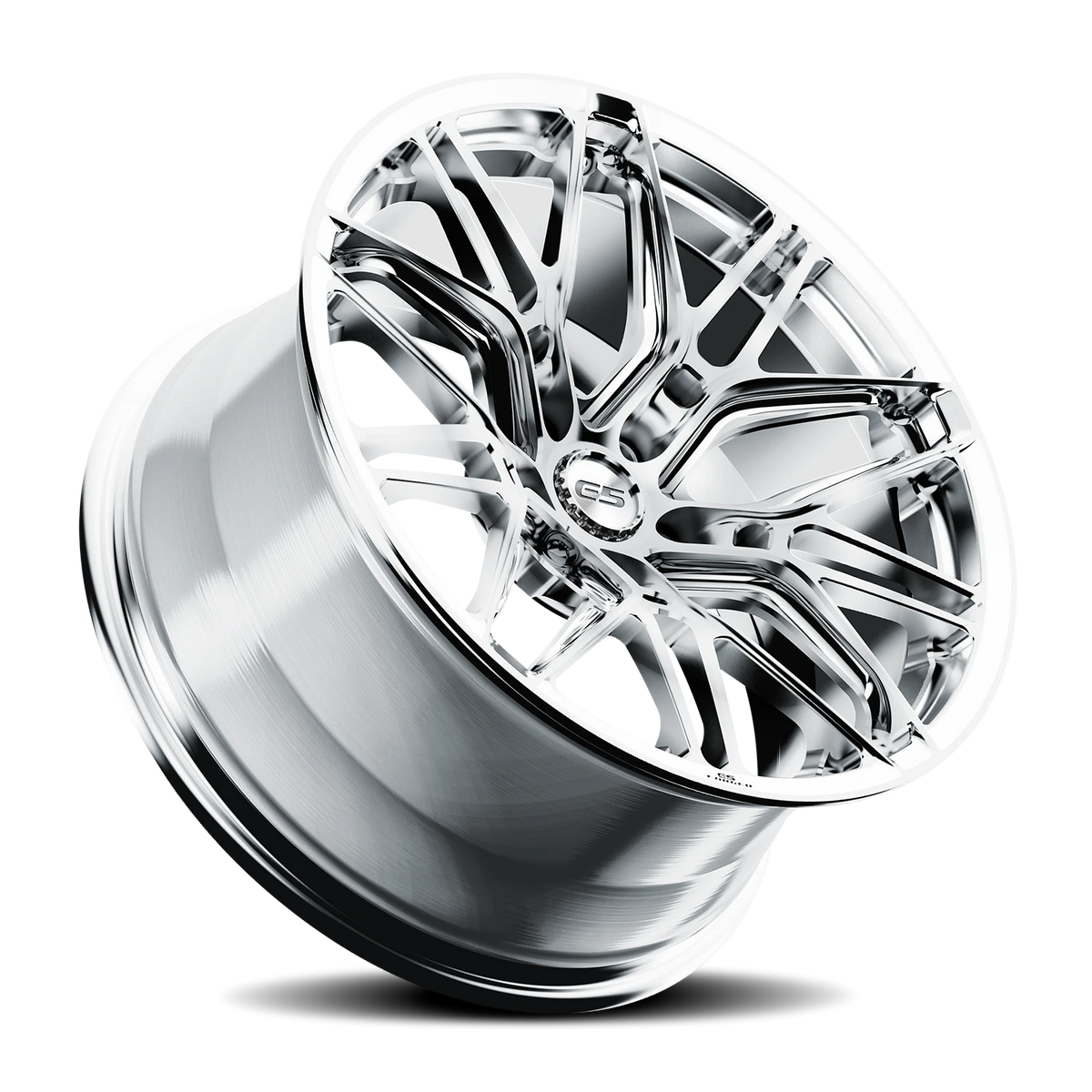 E5 Forged Sonoma Polished wheel for C8 Corvette Z06 / E-Ray / ZR1 - angled view