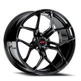 E5 Forged Talladega Gloss Black wheel for C8 Corvette Z06 / E-Ray / ZR1 - face view